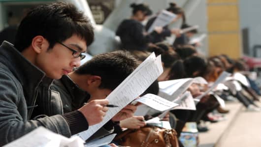 Young jobseekers in China